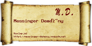 Messinger Demény névjegykártya